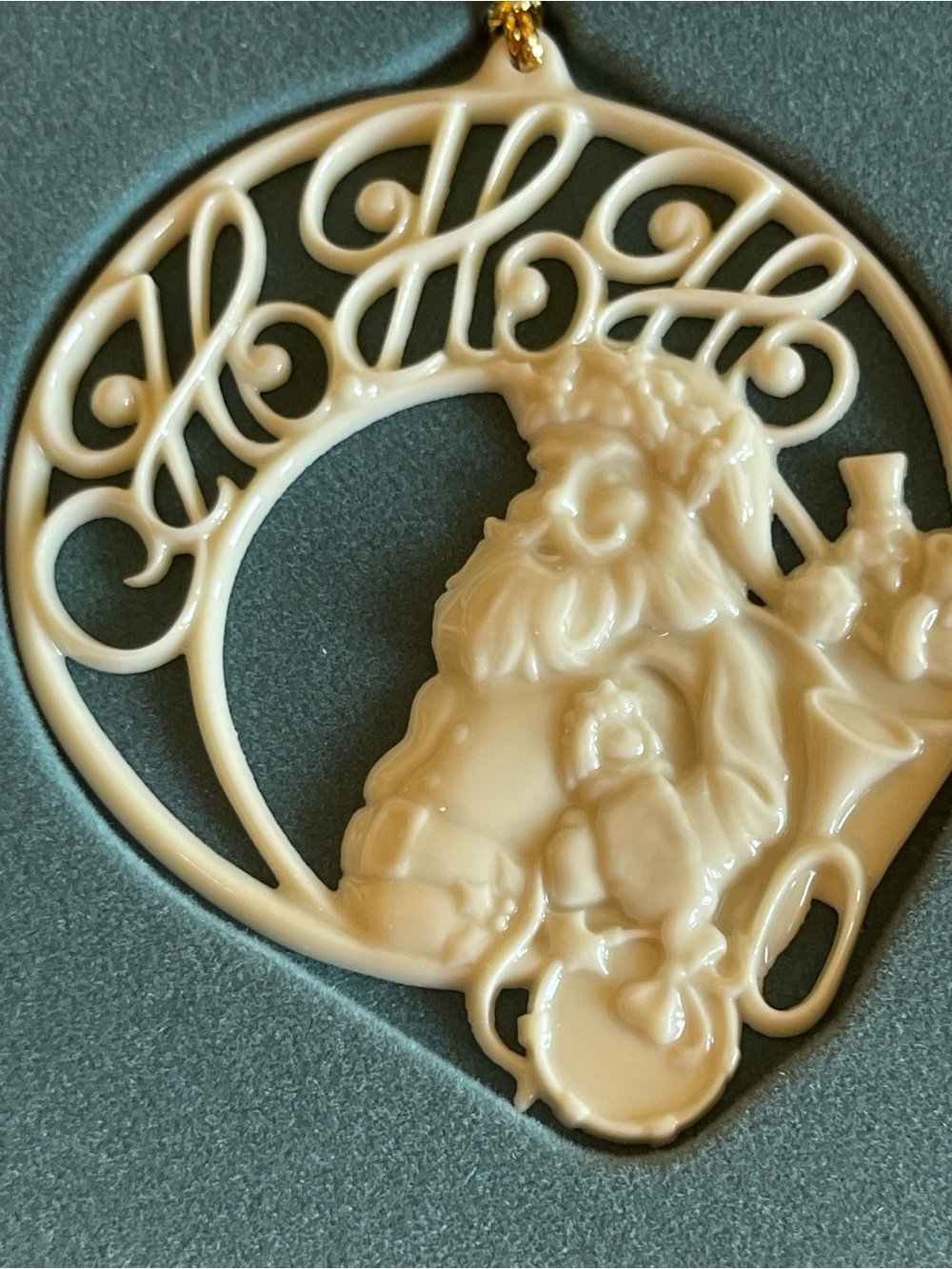 Lenox Ho Ho Ho Santa Porcelain Christmas Ornament NIB Made in USA - Picture 2 of 4